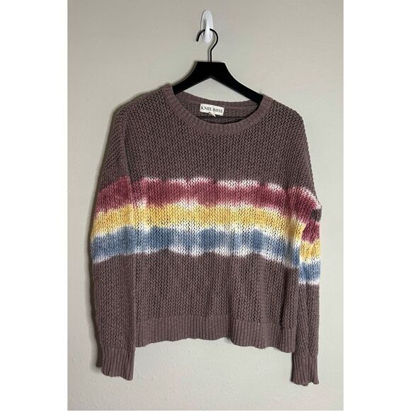 Knox Rose Purple Tie Dye Rainbow Sweater Size L - Picture 2 of 10